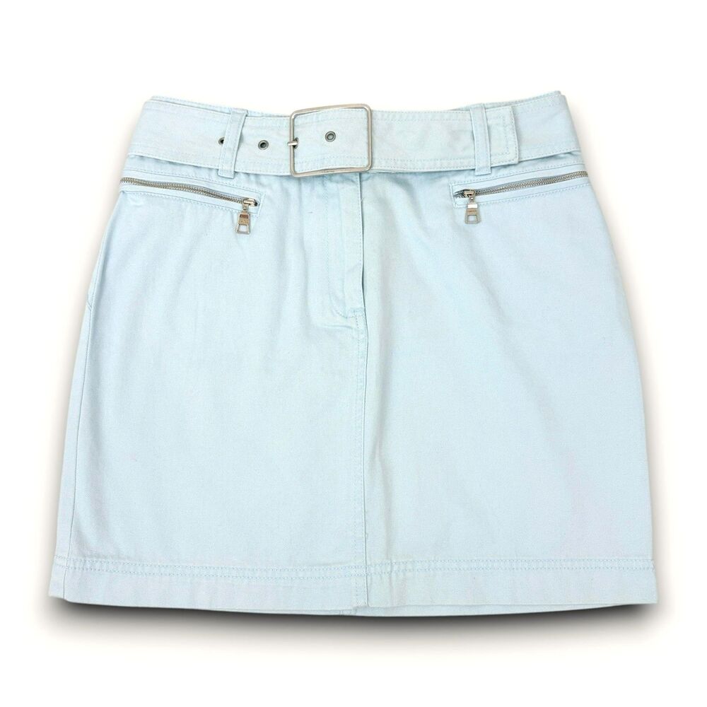 NWT The Limited Light Blue Size 2 Miniskirt with Belt Y2K